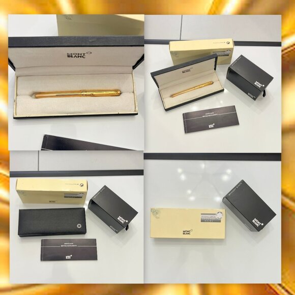 Mont Blanc Sterling Silver w/24K Gold Plate Fountain Pen + Ink Bottle! - Picture 14 of 16